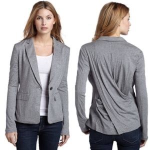 BCBG Max Azria Cross Back Knit Blazer Heathered Tan Size Medium NWT
